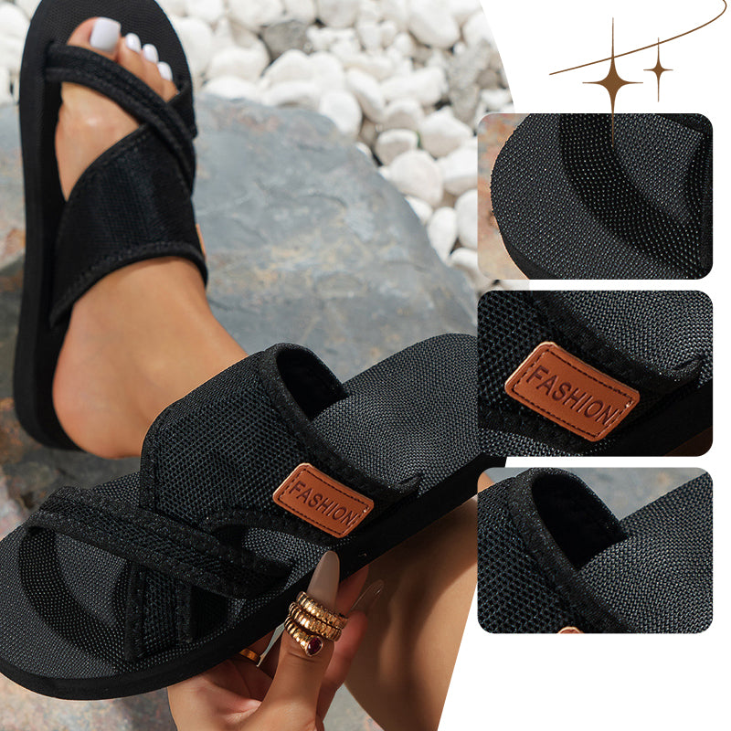 👡 50% RABATT! ✨ Damernas Stiliga Crossband Slide Sandaler – Mjuka, sköna & perfekta för sommarens lata dagar och strandpromenader 🌊