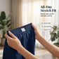 Dam casual skort med elastisk midja