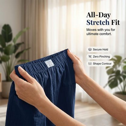 Dam casual skort med elastisk midja
