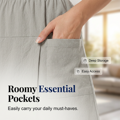 Dam casual skort med elastisk midja