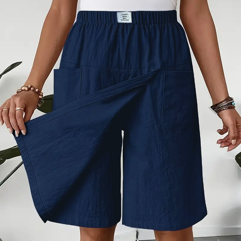 Dam casual skort med elastisk midja