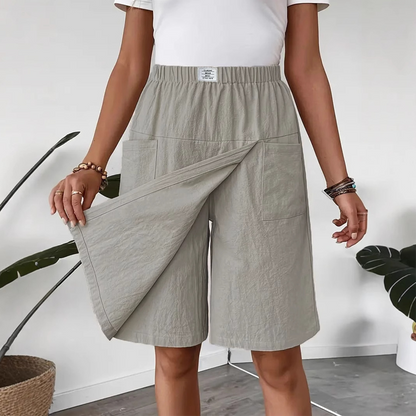 Dam casual skort med elastisk midja