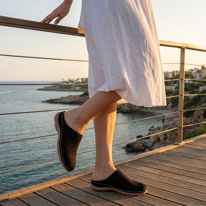 🔥50% RABATT NU!🔥 Dam Perforerade Slip-On Platå Mules