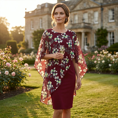 🌸 50 % RABATT NU! 🌸Elegant set med överdel och klänning med blommönster för damer