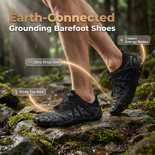 🌍👣🔋 Jordningsskor med koppartråd | Barfotakänsla + avledning av statisk elektricitet – Betala vid leverans 🏞️✅