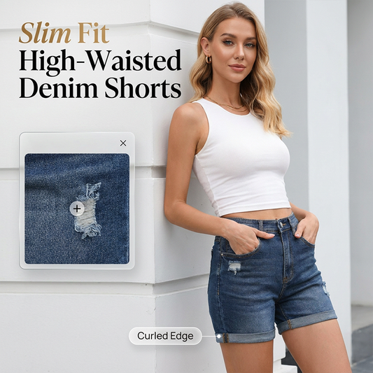 👖 50 % RABATT – Jeansshorts för dam med uppvikt fåll | Snygga, bekväma och perfekta för sommaren