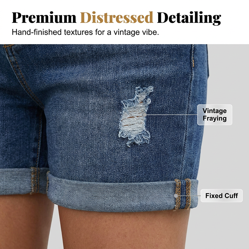 👖 50 % RABATT – Jeansshorts för dam med uppvikt fåll | Snygga, bekväma och perfekta för sommaren
