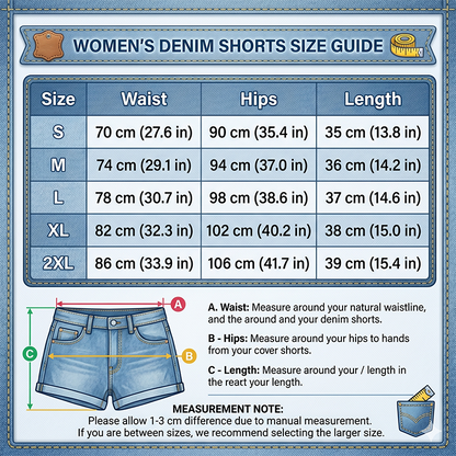 👖 50 % RABATT – Jeansshorts för dam med uppvikt fåll | Snygga, bekväma och perfekta för sommaren