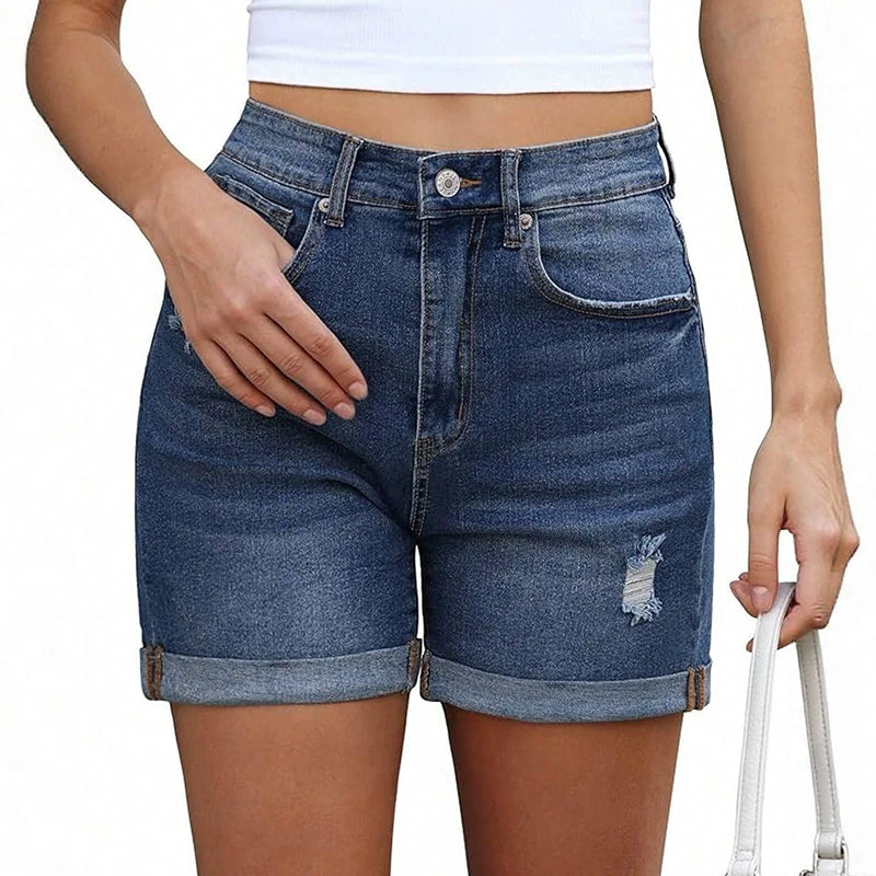 👖 50 % RABATT – Jeansshorts för dam med uppvikt fåll | Snygga, bekväma och perfekta för sommaren