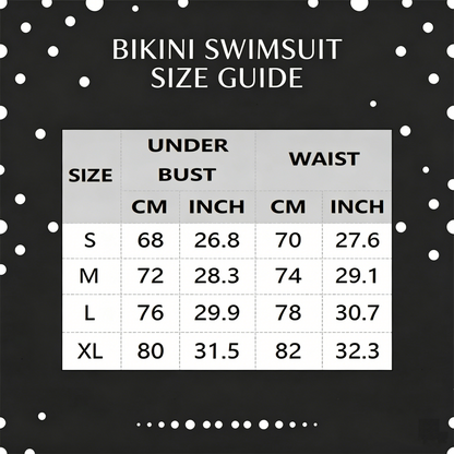 Bikiniset med halterneck och prickmönster samt boxershorts