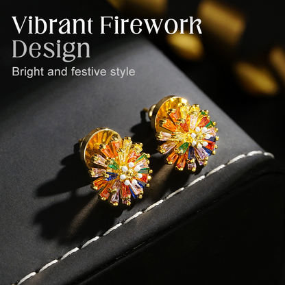 🎆 50% RABATT NU! ✨ Färgglada Fyrverkeri Stiftörhängen & Halsband Set – Kubisk Zirkonia, 18K Guldbelagt & Lättvikt – Perfekt Present För Alla Tillfällen 💎