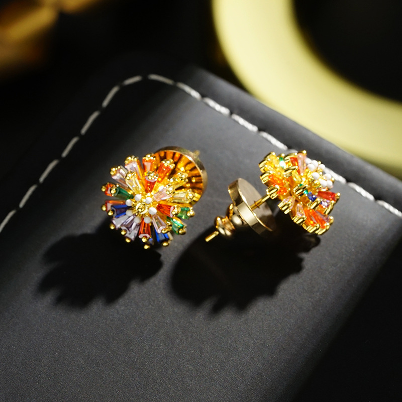 🎆 50% RABATT NU! ✨ Färgglada Fyrverkeri Stiftörhängen & Halsband Set – Kubisk Zirkonia, 18K Guldbelagt & Lättvikt – Perfekt Present För Alla Tillfällen 💎