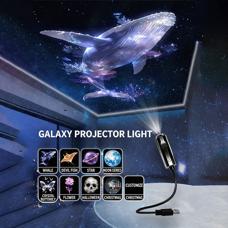 Plug-and-Play HD-nattlampa med Galaxy- och havsmotiv🥳Över 50 000 nöjda användare