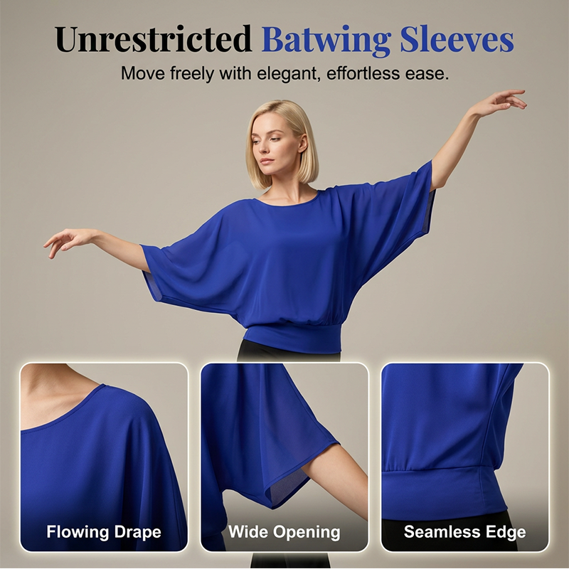 Batwing-blus – avslappnad elegans, mjuk och andningsbar