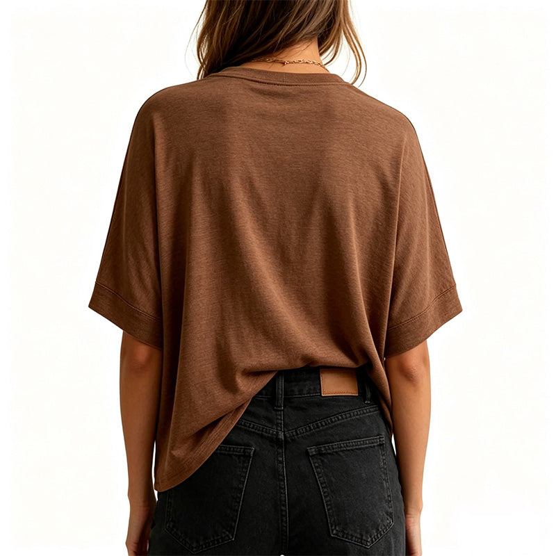👕😊👩 Dam bekväm rundhalsad T-shirt
