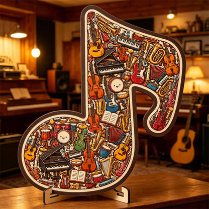 🧩Träpussel i form av en musiknot