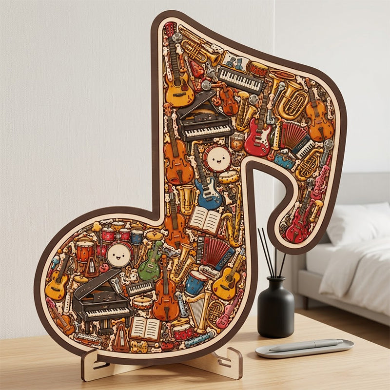 🧩Träpussel i form av en musiknot