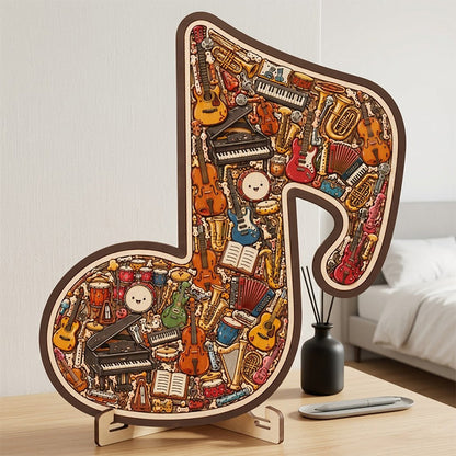 🧩Träpussel i form av en musiknot