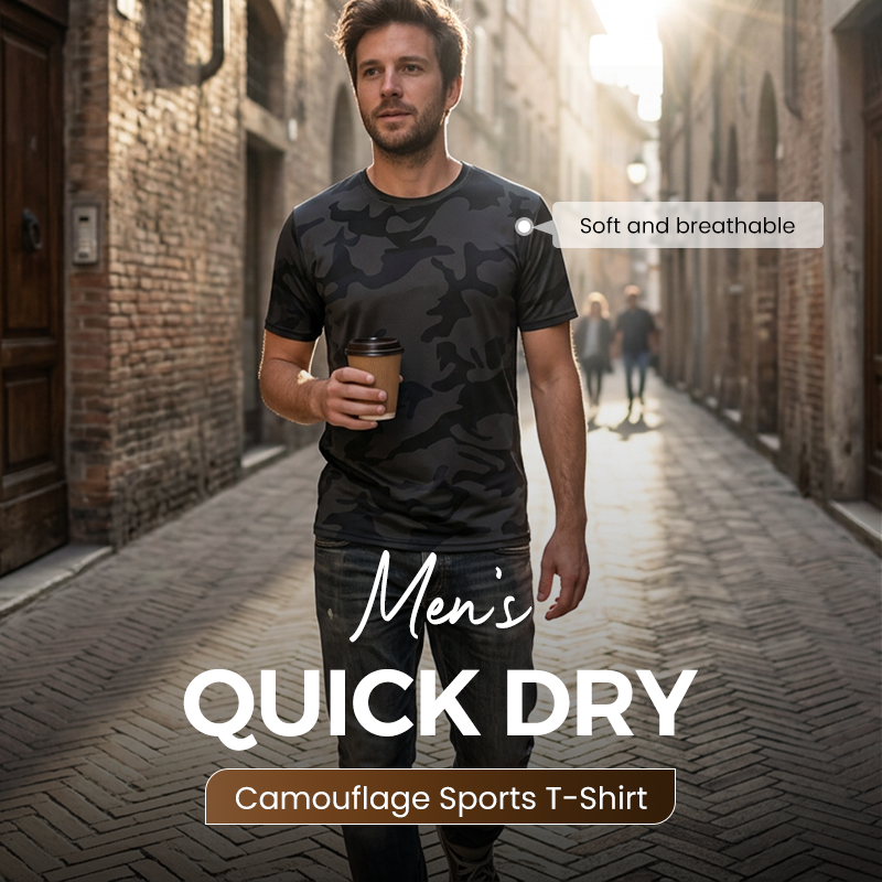 🔥 Sista dagen! 50 % rabatt på Quick Dry Camouflage-sport-T-shirt för herrar 🌿 Andningsbar och lätt, perfekt för träning, friluftsliv och vardagsbruk