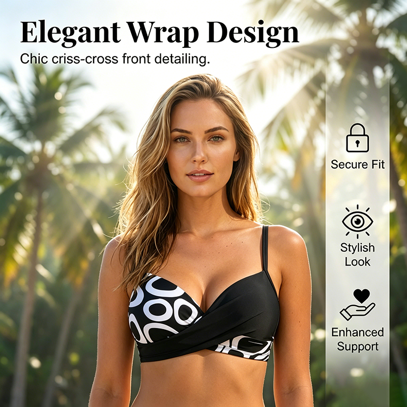 🎉 BEGRÄNSAD TID: 50 % RABATT! 👙 Push-up-bikini i två delar för damer – korsat omlottdesign och stretchtyg av högsta kvalitet 🌊