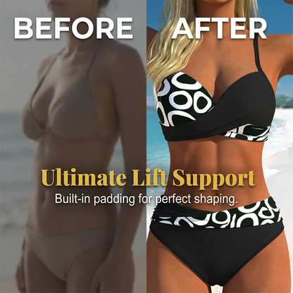 🎉 BEGRÄNSAD TID: 50 % RABATT! 👙 Push-up-bikini i två delar för damer – korsat omlottdesign och stretchtyg av högsta kvalitet 🌊