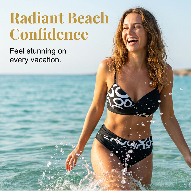 🎉 BEGRÄNSAD TID: 50 % RABATT! 👙 Push-up-bikini i två delar för damer – korsat omlottdesign och stretchtyg av högsta kvalitet 🌊