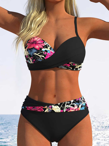 🎉 BEGRÄNSAD TID: 50 % RABATT! 👙 Push-up-bikini i två delar för damer – korsat omlottdesign och stretchtyg av högsta kvalitet 🌊