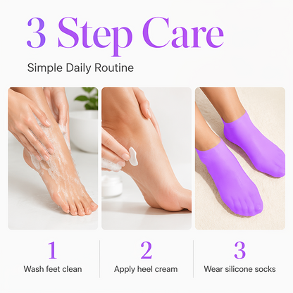 🩷KÖP 1, FÅ 1 GRATIS🩷Fuktgivande fotmask, exfolierande silikonstrumpor, strandskyddsstrumpor👣