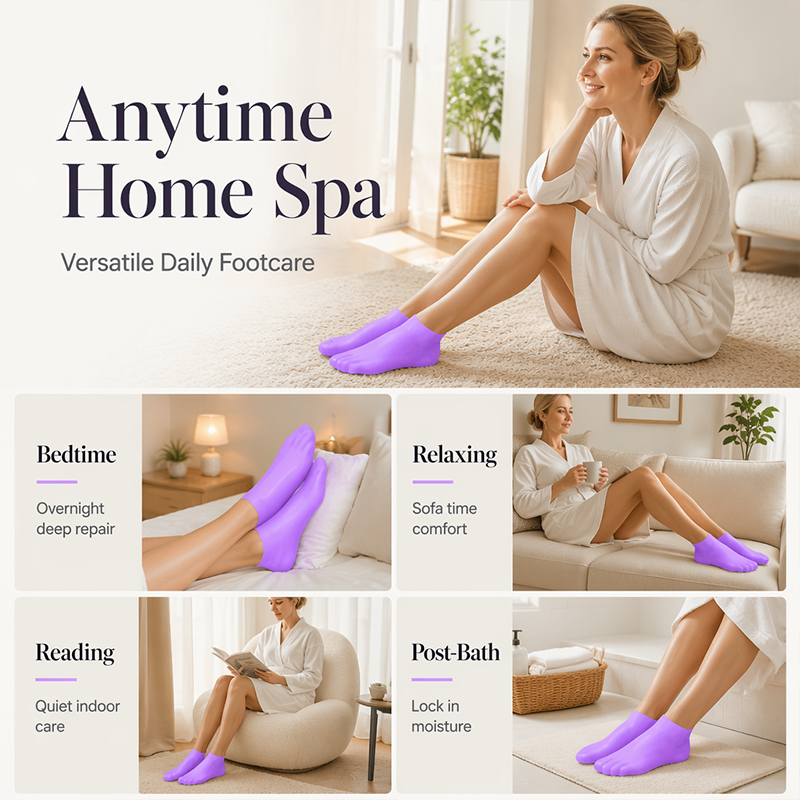 🩷KÖP 1, FÅ 1 GRATIS🩷Fuktgivande fotmask, exfolierande silikonstrumpor, strandskyddsstrumpor👣