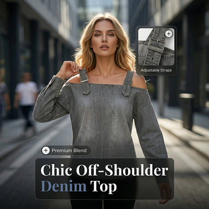 👕 BEGRÄNSAD TID: 50 % RABATT! Damtopp i denim – breda axelband, trendig & ledig stil – perfekt för sommarens alla tillfällen ✨👖