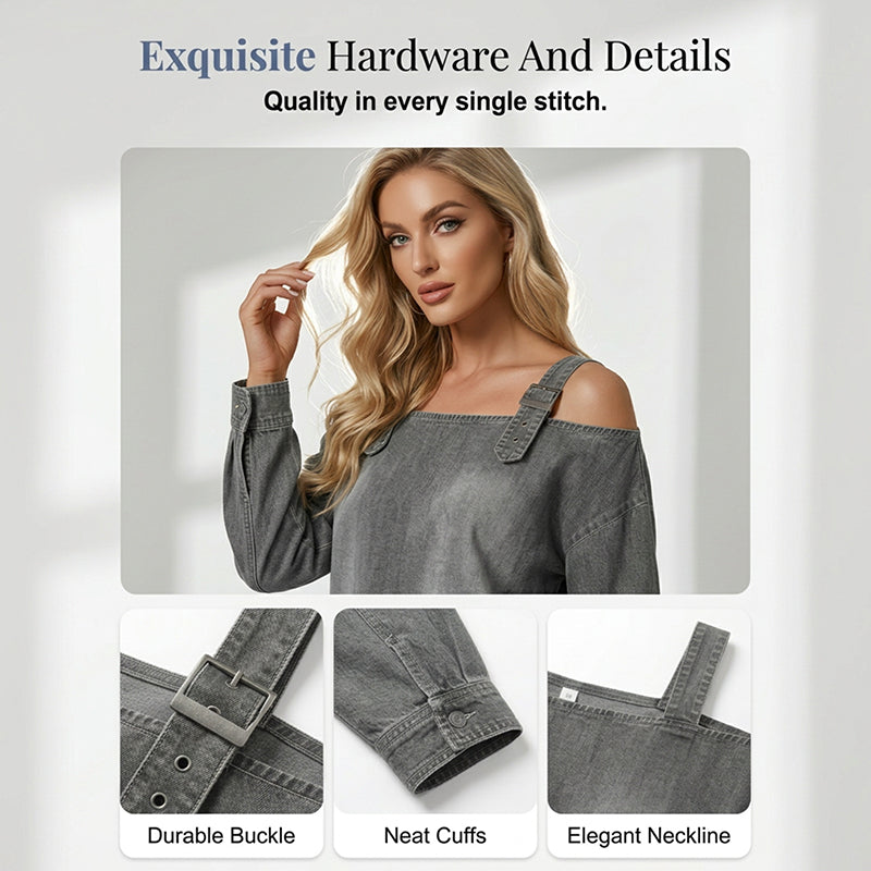 👕 BEGRÄNSAD TID: 50 % RABATT! Damtopp i denim – breda axelband, trendig & ledig stil – perfekt för sommarens alla tillfällen ✨👖