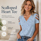 Nyhet✨ 👚 Klassisk scalloped V-hals med hjärtprint