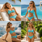 👙✨ Tvådelad bikinisats med band-top, flätade detaljer och hög midja – sexig, figurskärande, för eleganta damer, 3 färger, storlekar S–XL 🌊🌟