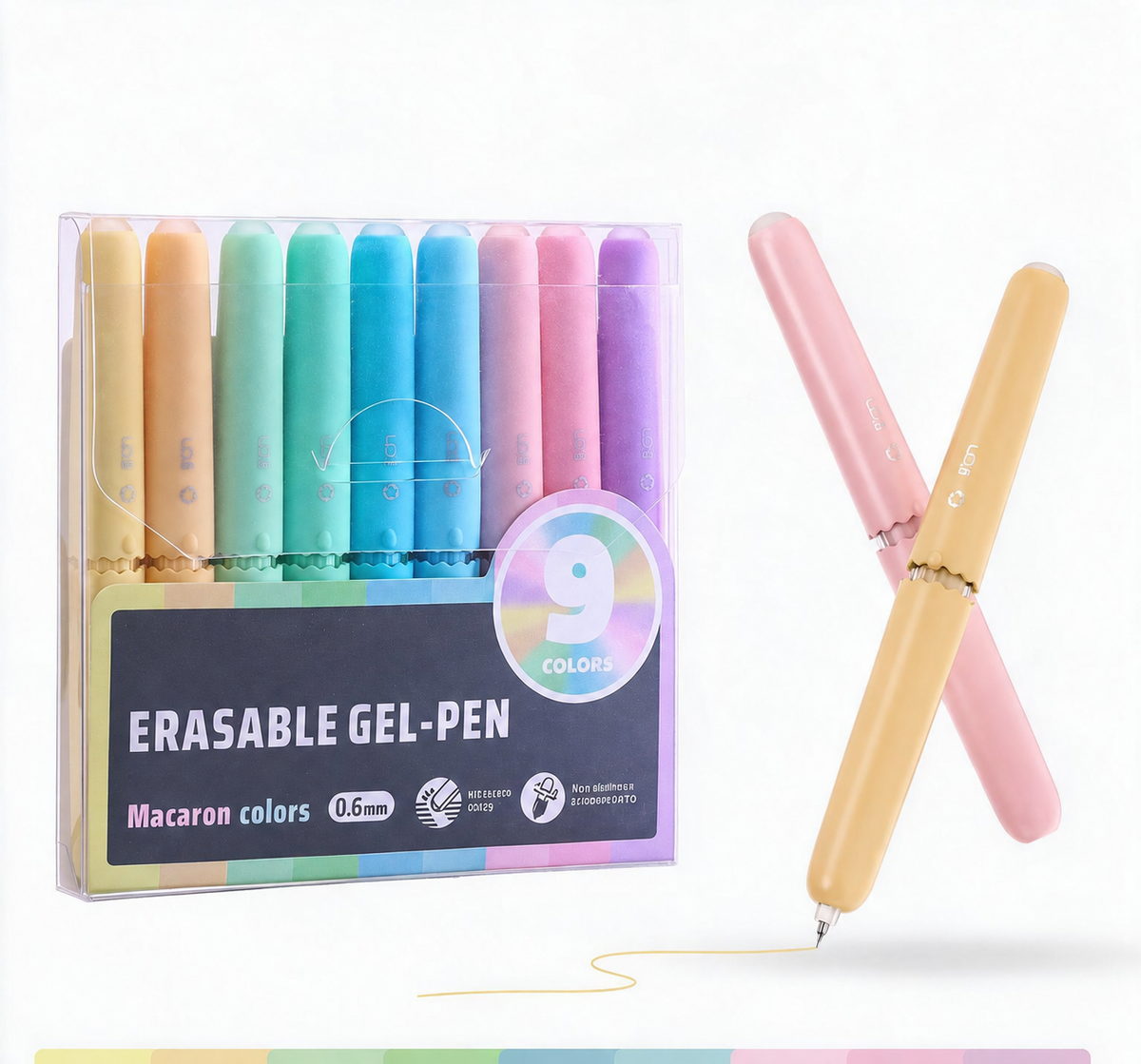 ✍️ 50 % RABATT! Skriv, sudda och rätta direkt – set med 9 raderbara gelpennor för skola, kontor och vardag