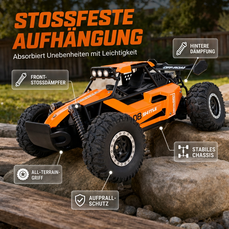 🏎️ 50% RABATT NU! High-Speed RC Off-Road Vehicles – fyrhjulsdrift, stötdämpande fjädring & LED-lampor – perfekt för höghastighetsaction i grov terräng ✨
