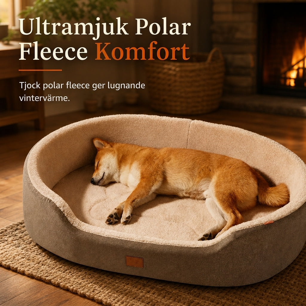 ✨50% RABATT NU! !✨Avtagbart ovalt husdjurssäng av polarfleece och oxfordtyg med fuktavvisande, halkfri botten och skumkudde för hundar och katter
