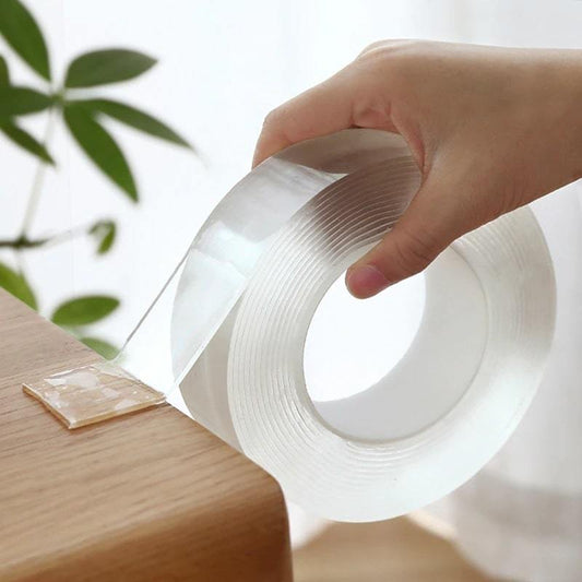 Transparent Magic Tape Dubbelsidigt grepp Återanvändbar tejp för hemmet Spårlöst lim
