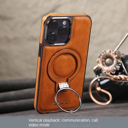 Luxury Leather Invisible Stand Suitable For iPhone Fodral